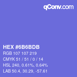 カラーコード: HEX #6B6BDB | qconv.com