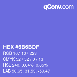 Color code: HEX #6B6BDF | qconv.com