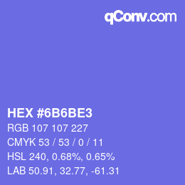 Color code: HEX #6B6BE3 | qconv.com