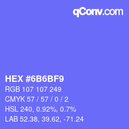 Color code: HEX #6B6BF9 | qconv.com