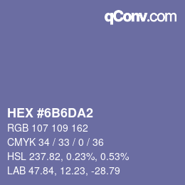 Color code: HEX #6B6DA2 | qconv.com
