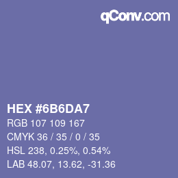 Color code: HEX #6B6DA7 | qconv.com