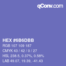 カラーコード: HEX #6B6DBB | qconv.com
