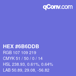 カラーコード: HEX #6B6DDB | qconv.com