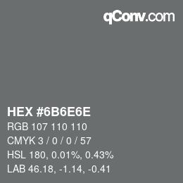 Color code: HEX #6B6E6E | qconv.com