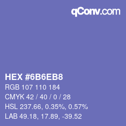 Color code: HEX #6B6EB8 | qconv.com