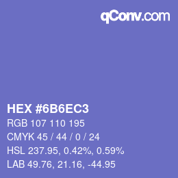 Color code: HEX #6B6EC3 | qconv.com
