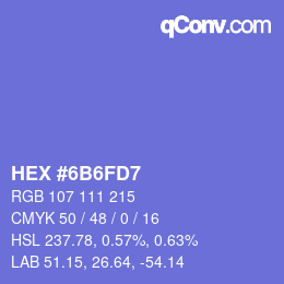 Color code: HEX #6B6FD7 | qconv.com