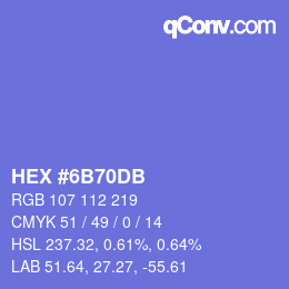Color code: HEX #6B70DB | qconv.com