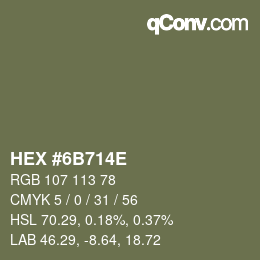 Color code: HEX #6B714E | qconv.com