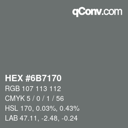 Color code: HEX #6B7170 | qconv.com