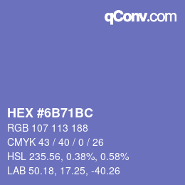 Color code: HEX #6B71BC | qconv.com