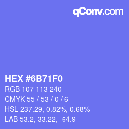 Color code: HEX #6B71F0 | qconv.com