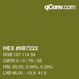 Farbcode: HEX #6B7222 | qconv.com