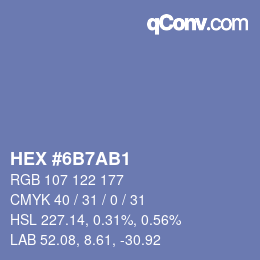カラーコード: HEX #6B7AB1 | qconv.com