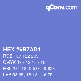 カラーコード: HEX #6B7AD1 | qconv.com