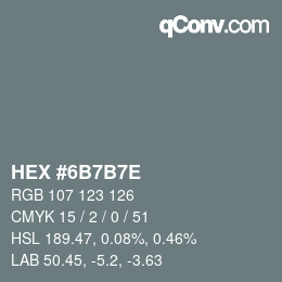 Color code: HEX #6B7B7E | qconv.com