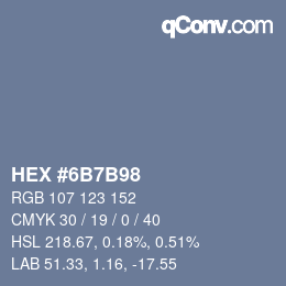 Color code: HEX #6B7B98 | qconv.com
