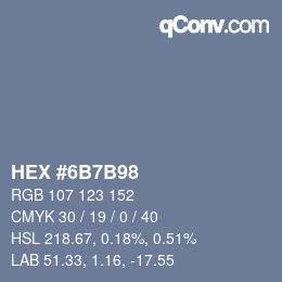 Color code: HEX #6B7B98 | qconv.com