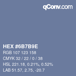 颜色代码: HEX #6B7B9E | qconv.com