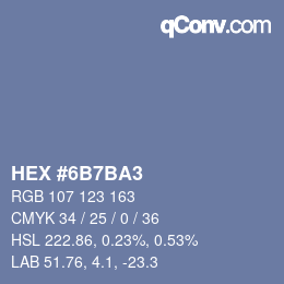 カラーコード: HEX #6B7BA3 | qconv.com