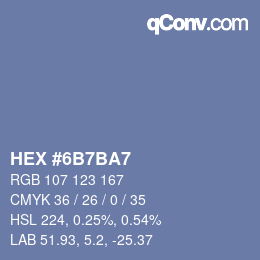Color code: HEX #6B7BA7 | qconv.com