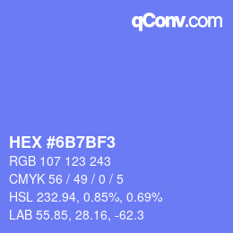カラーコード: HEX #6B7BF3 | qconv.com