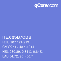 カラーコード: HEX #6B7CDB | qconv.com