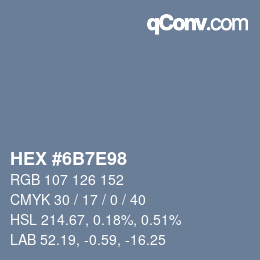 Color code: HEX #6B7E98 | qconv.com