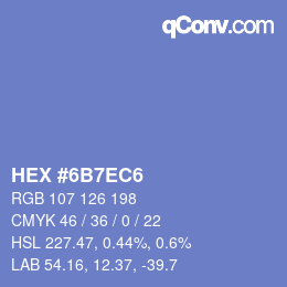 Color code: HEX #6B7EC6 | qconv.com