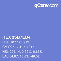Color code: HEX #6B7ED4 | qconv.com