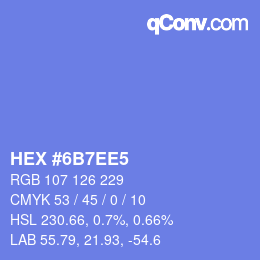 カラーコード: HEX #6B7EE5 | qconv.com