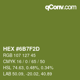 Color code: HEX #6B7F2D | qconv.com