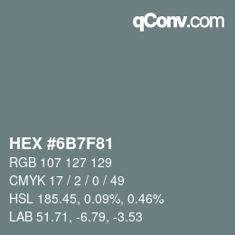 Color code: HEX #6B7F81 | qconv.com