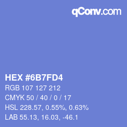 Color code: HEX #6B7FD4 | qconv.com