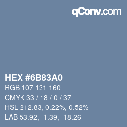 Color code: HEX #6B83A0 | qconv.com
