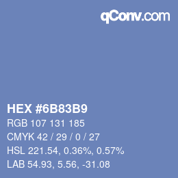 Color code: HEX #6B83B9 | qconv.com