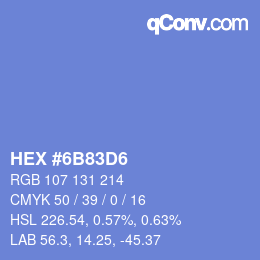 Color code: HEX #6B83D6 | qconv.com