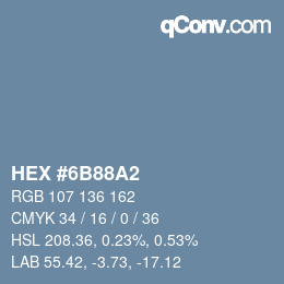 Color code: HEX #6B88A2 | qconv.com