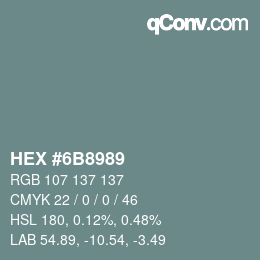 Color code: HEX #6B8989 | qconv.com