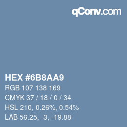 Color code: HEX #6B8AA9 | qconv.com