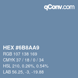 Color code: HEX #6B8AA9 | qconv.com