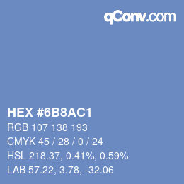 Color code: HEX #6B8AC1 | qconv.com