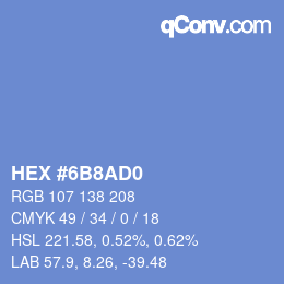 Color code: HEX #6B8AD0 | qconv.com