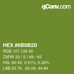 Color code: HEX #6B8B2D | qconv.com