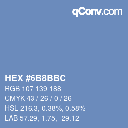 Color code: HEX #6B8BBC | qconv.com