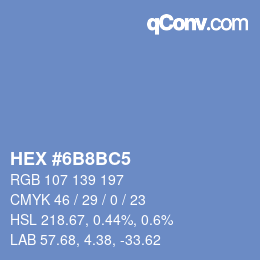 Color code: HEX #6B8BC5 | qconv.com