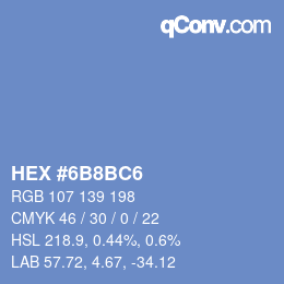 Color code: HEX #6B8BC6 | qconv.com