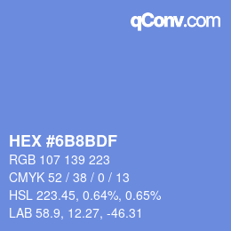 Color code: HEX #6B8BDF | qconv.com