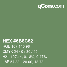 Color code: HEX #6B8C62 | qconv.com